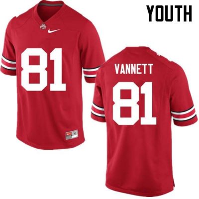 NCAA Ohio State Buckeyes Youth #81 Nick Vannett Red Nike Football College Jersey EQF0845GH